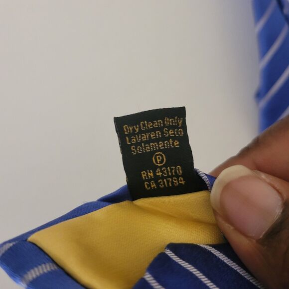 Donald Trump Stripe Tie Silk Blue & White - Picture 5 of 9